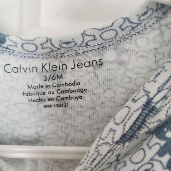 3/$15 Calvin Klein Jeans onesie 3-6 m - Picture 3 of 4